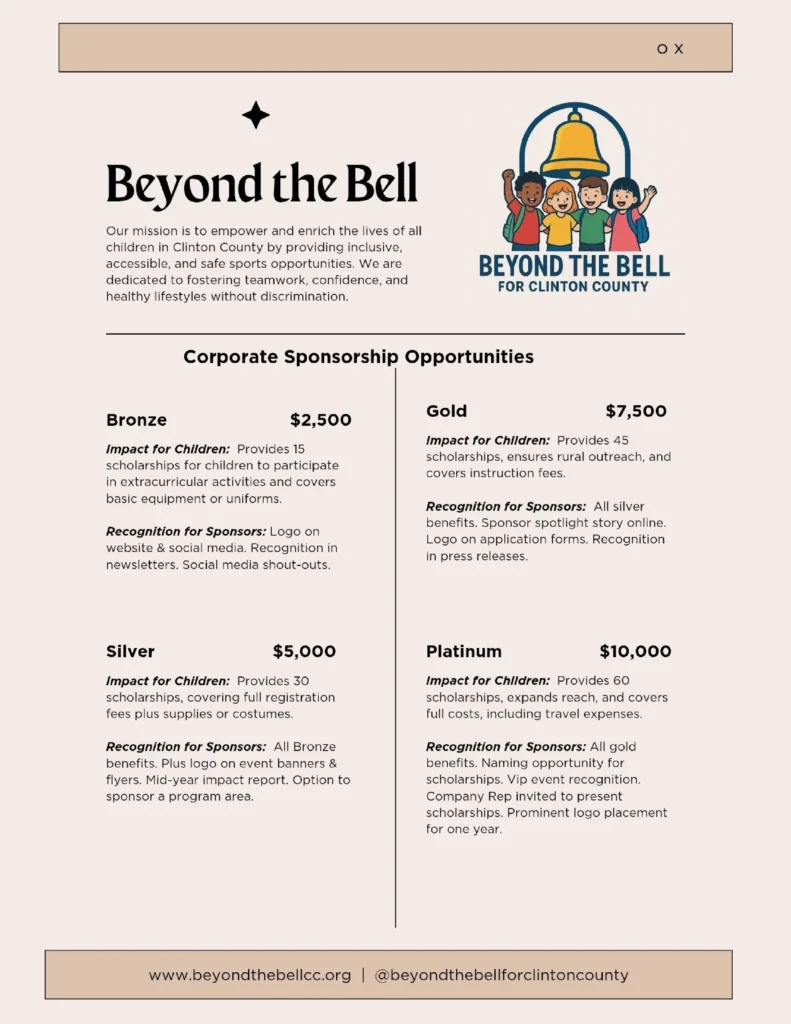 corporate sponsorship orrortunities